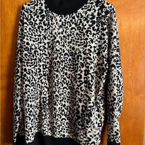 Calvin Klein Black and Cream Animal Print Sweater